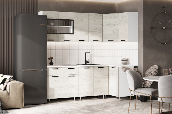 Угловой кухонный гарнитур Рио New 2,2х1,0 м (Миф)